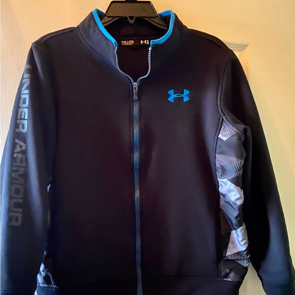 UNDER ARMOUR Boy’s Youth Black Fleece Jacket Size XL